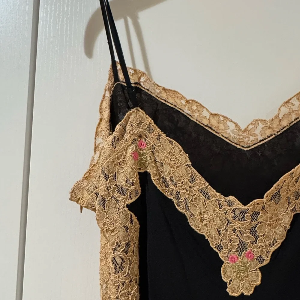Betsy Johnson sexy black and gold lace slip dress - Picture 6 of 11